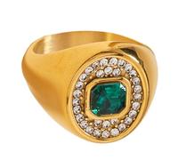 de ópalo retro | ovalado de piedras preciosas naturales, anillos vintage elegantes y lujosos, anillos de acero inoxidable para adolescentes, niñas, joyería de pulgar para mujeres