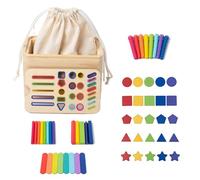 De Ordenar Formas - Educativo Para Educar A Los Niños, Palitos De Madera De Colores | Caja De Aprendizaje Temprano, De Madera Interactivos | Juego Sensorial D