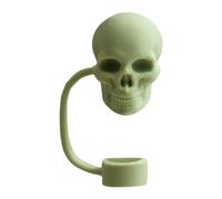 de paja de calavera | Cubierta de silicona para popote de esqueleto