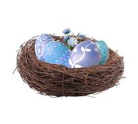 De Pájaro Artificial Pequeño: Ratán, 5,91 X 5,91 X 1,97 Pulgadas. Nidos De Pájaros, Absorción De Humedad, Calidez | Simulación Estética Natural, Paraíso Decorativo para Semana Santa, Decoración D