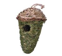 de pájaro natural - 12.5cm mano tejida a mano Colibrí Casa con diseño respirable, amplio fondo Ample espacio de descanso para pájaros pequeños, Casa del colibrí tejido, Natural Reed Hanging Nest
