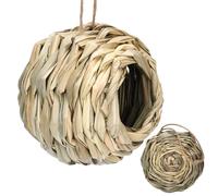 de pájaro Tejido a Mano - Birgin de Paja | Grass Bird House | Nest House para Colgar al Aire Libre, decoración del jardín, Un Refugio Seguro para Pájaros Pequeños, Pinzones, lorco