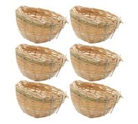 De Pájaros - 6pcs Canasta De De Pájaros De Bambú Tejido | Casas De Pájaros Tejidos De 10x6cm para Patio Afuera | Decoración del Hogar Accesorios De Anidación De Cría para Patio, Porche, Césp