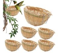 De Pájaros - Casa De Colibrí Tejida | 6X Casas De Pájaros para Al Aire Libre | Accesorio para Pájaros De Cuidados De Vida Silvestre De 10x6cm | Accesorios De Animales De Cama De Jaula Pequeña Par