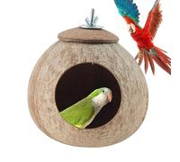 de pájaros de Coco para la Jaula | Casa de Descanso de caparazón Natural, cabaña de reproducción de tortolitos, decoración acogedora de hábitat, Caja de anidación de Colgantes duraderos, Refugio