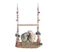 de pájaros para jaula, juguetes para pájaros, columpios de perca de madera, hamaca tejida de pasto marino, juguetes para masticar, accesorios de jaula de cacatúa, accesorios para loro, conure