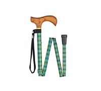 De palo de diseño rockero a cuadros escoceses tiene un estampado de plegado de