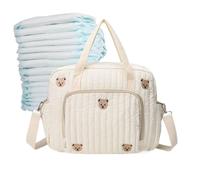 De Pañales - Con Un Compartimiento Y Un Bolsillo Con Cremallera - De Maternidad De Viaje Con Oso De Dibujos Animados | Para Toallitas Húmedas Ropa Mamá Papá Mujeres Padres Hospital Parto