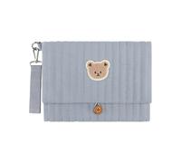 de pañales de viaje - de pañales plegable con bordado de oso | Organizador portátil con correa para cochecito y bolsillos | Bolso para mamá, padre, niño, niña, viajes, viajes por carretera