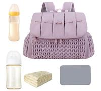 de pañales - Mochila de mesa cambiadora | de viaje de maternidad con cambiador de gran capacidad para mamás para botellas, juguetes, mochila de pañales, Purple, Refer to description