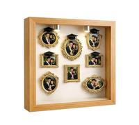 De Pantalla MiMemory Dorada - Bricolaje Silhouette Museum | Niature, Set Para Regalos Personalizados Y Decoración Del Hogar | Incluye Marcos, Sombreros De Graduación Y Lámpara