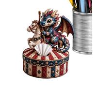 de pañuelos acolchada de dragón, soporte para de pañuelos de bricolaje, 11.8 x 10.25 pulgadas, manualidades de costura creativa, proyecto organizador de servilletas decorativo, kit de