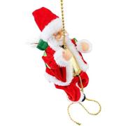 de Papá Noel con cuerda para escalar, decoración navideña musical iluminada para colgar, colgante de Papá Noel | Para casa exterior puerta jardín árbol ventana