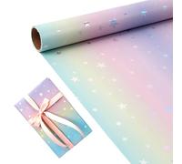 de papel de regalo - Intercambio de regalos festivos con decoración lúdica - Cumpleaños Estrella Tema Papel De Envolver Para Cajas,Para Adultos Adolescentes Amigos Colegas Familia Niños