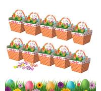 de papel para dulces de Pascua, contenedor de 10 piezas, cajas de golosinas de conejo para vacaciones, suministros de con diseño colorido, cajas de regalo, embalaje festivo para el hogar