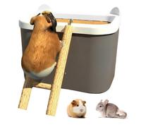 de para hámster genérica - Removable Pet Bowl, Gerbil Sand Bath Container | Cage Mouse Chinchilla Home Travel Enrichment Kit with Ladder Bathing Play Fun Small Animal Accessories Toy