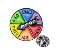 de pasador de rueda, divertida de Emamel Pin,Amor puntero giratorio Pines de esmalte de ruleta - Tocadiscos de dibujos animados, broche estético, rueda de color para toda