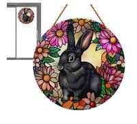 de Pascua para árbol | acrílicos 2D, de conejo, decoración de Pascua, colgante decorativo con una cadena para familia, amigos, niños