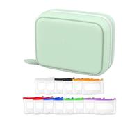 de pastillero - Organizador impermeable para suplementos alimenticios semanales, soporte de almacenamiento para tabletas con 14 compartimentos y cremallera, reutilizable para medicamentos
