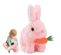 de peluche de conejo electrónico interactivo, Juguetes Bunny Wiggle Wiggle - Dibujos animados interactivos Jumping Bunny Toy,Adorable muñeca animal parlante de Pascua, decoración interior para