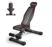 de Pesas Plegable y Ajustable de 660 LBS - Construcción de Hierro Comercial, Respaldo de 10 Posiciones y 3 de Asiento, de Gimnasio Ahorrador de con Acolchado para Entrenamiento de y Cardio