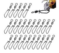 de pesca y clips - Tackle de conexión rápida sólida, swivels Hook | 25 piezas de proximidad flexible, conector de instrucción de agua salada, clip de acero para plataforma