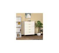 De pie de madera blanca acanalada Cocina Cama SalÃ³n CÃ³moda de 5 cajones CÃ³moda Consola Pasillo Muebles Inicio