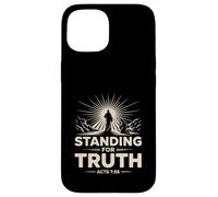 De pie por la verdad Hechos 7 fe cristiana audaz coraje Carcasa para iPhone 15