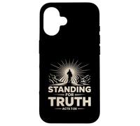 De pie por la verdad Hechos 7 fe cristiana audaz coraje Carcasa para iPhone 16