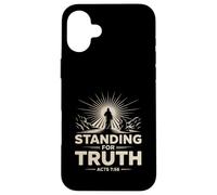De pie por la verdad Hechos 7 fe cristiana audaz coraje Carcasa para iPhone 16 Plus