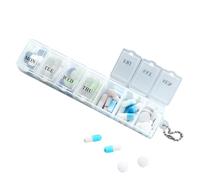 de píldoras 7 días, limpieza diaria transparente organizador - Pastillas a prueba de polvo, mini píldoras, medicina elegante para viajes,