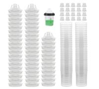De Pintura Copa Dura - Kit Reutilizable A Escala Clara, 50 Taza Y Tapas Establecidas | Accesorios De Pistolas De Pulverización, Contenedores De Mezcla, Limpieza Eficiente, Tazas De Pulverizaci