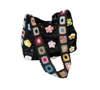 de playa de ganchillo, bolso de mano floral de , bolsas de paja de verano para mujer, estilo folk, bolso de flores hecho a mano, bolso de hombro retro bohemio, vacaciones estéticas para