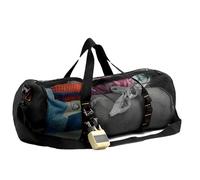 de playa de malla, bolsas de playa cilíndricas, 58 x 27 x 27 cm, bolsas de red para exteriores, de red plegable, equipo deportivo, transporte, para buceo, natación, gimnasio, yoga, equipo