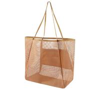 de playa de malla, ergonómica, plegable, con un compartimento interior y gran capacidad, bolsas de playa de malla, para viajes, vacaciones, natación y compras, marrón, Siehe Beschreibung