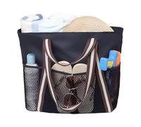 de playa genérica, resistente al agua a prueba de agua, 15,37 x 7,49 x 13,79 pulgadas Fashion Travel Vacation Must-Have for Makeup Slippers Towels Phones Shirts Sunscreen, Negro , Se référer au
