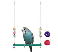 de pollo con campana,Juguete para gallinas con 2 bolas de ratán | Percha de madera de juguete para aves de corral Gallina Periquito Canario Mainate