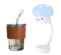 de popote | de silicona con forma de hongo | Tapones de silicona para botellas de beber, cubierta de puntas para niñas