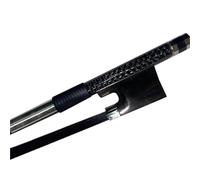 de Profesional Arco De Violín Arco de violín 4/4 arco de rana de ébano crin negro equilibrado alambre plateado varilla redonda de fibra de carbono trenzada