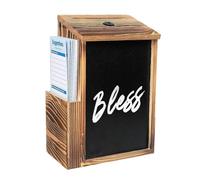 de propuestas - Tarjetero de madera con cerradura lateral | de regalo con 50 tarjetas | Para iglesia, aula, boda, lugar de trabajo, hogar, granja, de negocios, donaciones