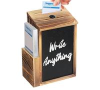 de propuestas - Tarjetero de madera con cerradura lateral y de regalo con 50 tarjetas para bodas en la iglesia, en el aula, de recogida segura para el trabajo