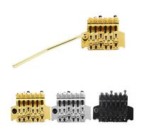 de puente trémolo para guitarra eléctrica, dispositivo estabilizador de resorte de doble balanceo, de vibrato profesional con bloqueo de cuello y resortes premium, construcción (Dorada)