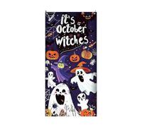de puerta de Halloween genérica - Gothic Fabric Banner | Ghost | Fabricante reutilizable; fantasma y pumpkin print; decoración para puertas, porches, Wińdows, yardas, y fiestas.