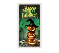 de puerta de Halloween genérica - Gothic Fabric Banner | Ghost | Fabricante reutilizable; fantasma y pumpkin print; decoración para puertas, porches, Wińdows, yardas, y fiestas.