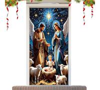 de Puerta de Navidad para Exteriores, Tela Religiosa Escena de belén decoración del hogar, decoración de Navidad, para Navidad, cumpleaños, oficinas, hogar, habitación, Escuela, vástago