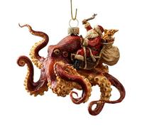 de Pulpo para árbol de Navidad, acrílico 2D, Pintado a Mano, decoración de Fiesta Costera, para niños, Adultos, Familia, Amigos, árbol, Coche, Halloween, Acción de Gracias, hogar