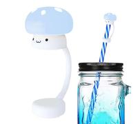 de puntas de popote para beber, en forma de hongo para popotes, tapones de silicona para botellas de beber, cubierta para niñas