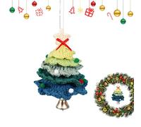 de Punto - navideños | de árbol de Navidad con Campanas y Estrellas, un Accesorio Colorido Hecho a Mano para Chimenea, Escritorio y estanterías