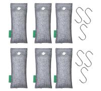 de purificación de aire de carbón vegetal: absorbente de olores para uso en automóvil e interior, de carbón activado reutilizable con diseño minimalista, tela de lino y
