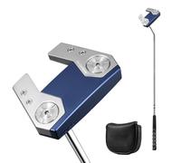 de putter de 2 vías: equilibrio con eje flexible sin articulación, máquina de astillado principal de 34 pulgadas en acero inoxidable, mango de PU ultraligero, equipo de entrenamiento verde